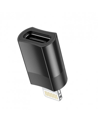 Αντάπτορας Hoco UA17 Lighnting σε USB-C Μαύρο Υποστηρίζει Φόρτιση 2A και Μεταφορά Δεδομένων