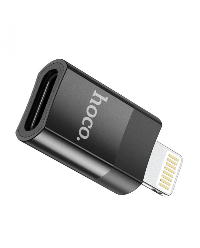 Αντάπτορας Hoco UA17 Lighnting σε USB-C Μαύρο Υποστηρίζει Φόρτιση 2A και Μεταφορά Δεδομένων