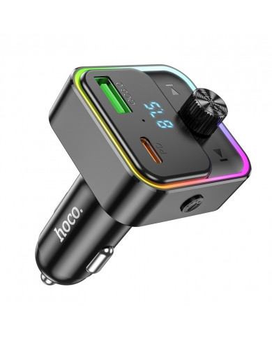 Bluetooth FM Transmitter Hoco E81 Fantasy USB-C 30W+USB 18W PD30W+18W QC3.0 v5.0 LED Ένδειξη Μαύρο