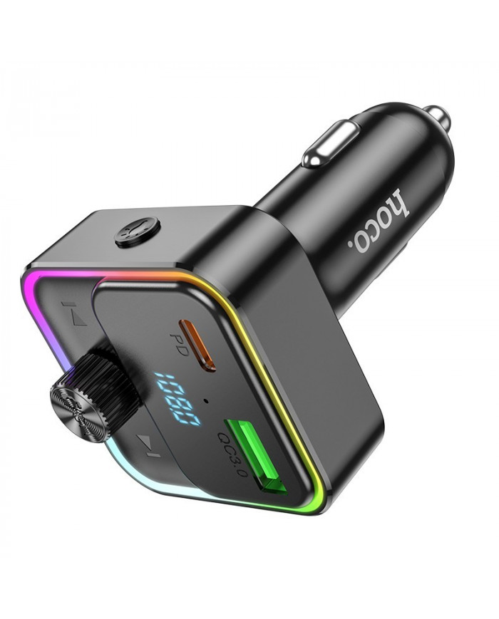 Bluetooth FM Transmitter Hoco E81 Fantasy USB-C 30W+USB 18W PD30W+18W QC3.0 v5.0 LED Ένδειξη Μαύρο