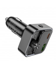 Bluetooth FM Transmitter Hoco E81 Fantasy USB-C 30W+USB 18W PD30W+18W QC3.0 v5.0 LED Ένδειξη Μαύρο