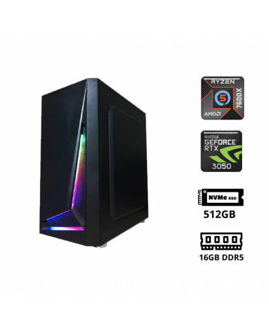 LP SHIVA (RYZEN 5 7600X / RTX 3050 6GB / 16GB DDR5 4800 / 512GB NVME / WIN11/ Gaming PC Build