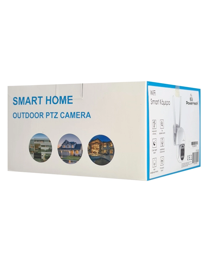 POWERTECH smart κάμερα PT-1163, 4MP, Wi-Fi, PTZ, SD, 8x zoom, IP65