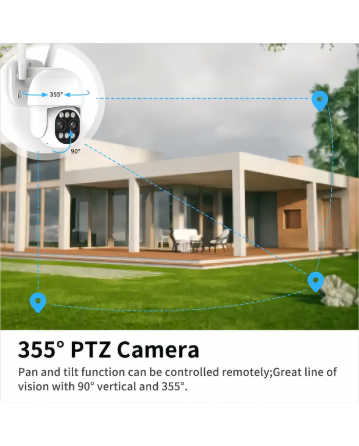 POWERTECH smart κάμερα PT-1163, 4MP, Wi-Fi, PTZ, SD, 8x zoom, IP65