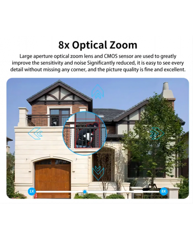 POWERTECH smart κάμερα PT-1163, 4MP, Wi-Fi, PTZ, SD, 8x zoom, IP65