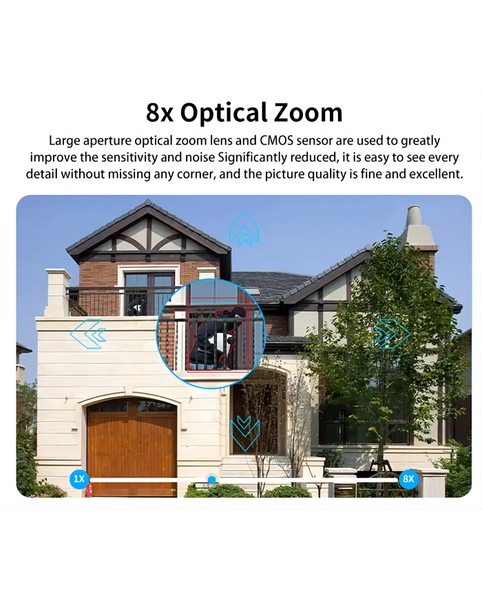 POWERTECH smart κάμερα PT-1163, 4MP, Wi-Fi, PTZ, SD, 8x zoom, IP65