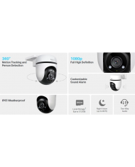 TP-LINK smart κάμερα Tapo C500, 1080p, PTZ, Wi-Fi, IP65, Ver. 1.0