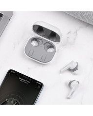 Wireless Hands Free Hoco ES34 Pleasure V5.0 Λευκά με Πλήκτρο Αφής, Εναλλαγή Master/Slave και Συμβατότητα με Siri