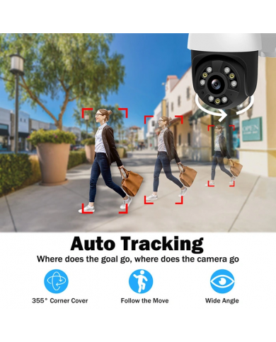 POWERTECH smart κάμερα PT-1086, 4MP, 4x digital zoom, Wi-Fi, PTZ, IP65