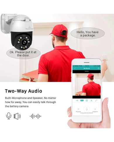 POWERTECH smart κάμερα PT-1086, 4MP, 4x digital zoom, Wi-Fi, PTZ, IP65