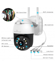 POWERTECH smart κάμερα PT-1086, 4MP, 4x digital zoom, Wi-Fi, PTZ, IP65