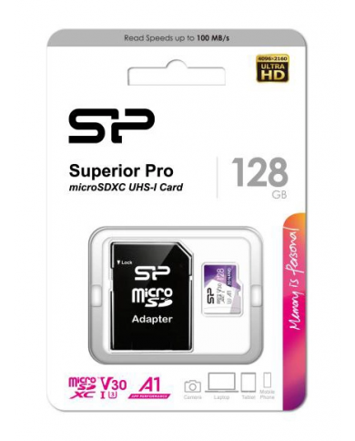 SILICON POWER κάρτα μνήμης Superior Pro microSDXC UHS-I, 128GB, Class 30 SILICON POWER κάρτα μνήμης Superior Pro microSDXC UHS-I, 128GB, Class 30