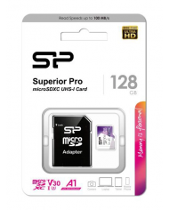 SILICON POWER κάρτα μνήμης Superior Pro microSDXC UHS-I, 128GB, Class 30