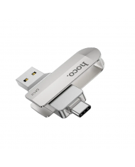 Flash Drive Hoco UD10 2 in 1 32GB USB-A 3.0 και USB-C Συμβατό με Windows Mac Linux και Android Ασημί