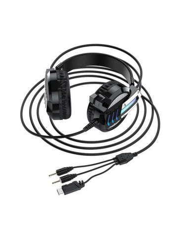 Ακουστικά Stereo Borofone BO100 Fun Μαύρα με Μικρόφωνο και 3 Κονέκτορες Σύνδεσης Διαθέσ