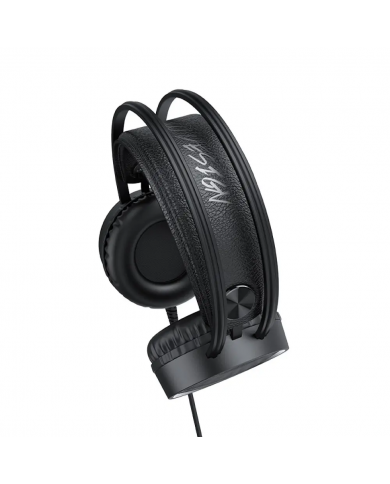 Ακουστικά Stereo Gaming Hoco W100 Touring 3.5mm με Μικρόφωνο, Ρύθμιση Έντασης Ήχου και LED Φωτισμό Μαύρα