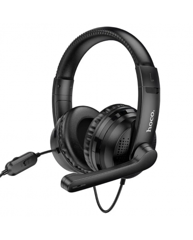 Ακουστικά Stereo Gaming Hoco W103 Magic Tour με 3.5mm Κονέκτορα και Μικρόφωνο με Διακόπτη Ενεργοποίησης Μαύρα