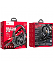 Ακουστικά Stereo Gaming Hoco W103 Magic Tour με 3.5mm Κονέκτορα και Μικρόφωνο με Διακόπτη Ενεργοποίησης Μαύρα
