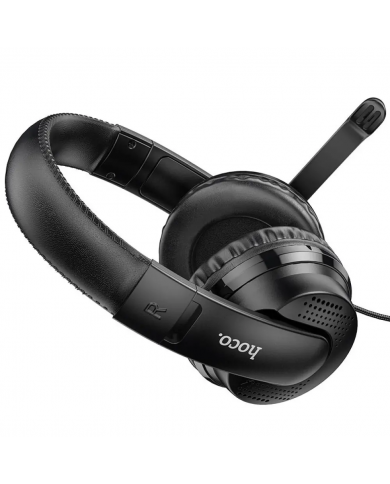 Ακουστικά Stereo Gaming Hoco W103 Magic Tour με 3.5mm Κονέκτορα και Μικρόφωνο με Διακόπτη Ενεργοποίησης Μαύρα