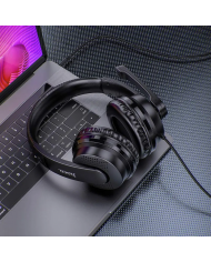 Ακουστικά Stereo Gaming Hoco W103 Magic Tour με 3.5mm Κονέκτορα και Μικρόφωνο με Διακόπτη Ενεργοποίησης Μαύρα