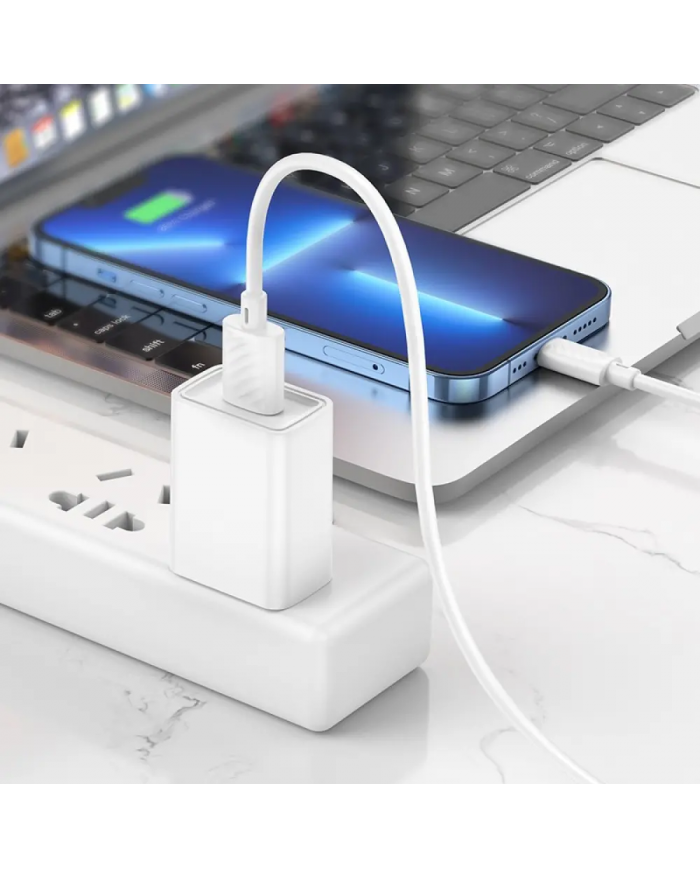 Καλώδιο σύνδεσης Hoco X88 USB σε Lightning 2.4A για Γρήγορη Φόρτιση και Μεταφορά Δεδομένων 1m Λευκό