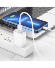 Καλώδιο σύνδεσης Hoco X88 USB σε Lightning 2.4A για Γρήγορη Φόρτιση και Μεταφορά Δεδομένων 1m Λευκό