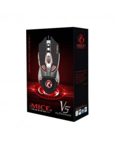 Ενσύρματο Ποντίκι iMICE V5 Gaming 7D με 7 Πλήκτρα, 3200 DPI, Multimedia και LED Φωτισμό. Μαύρο