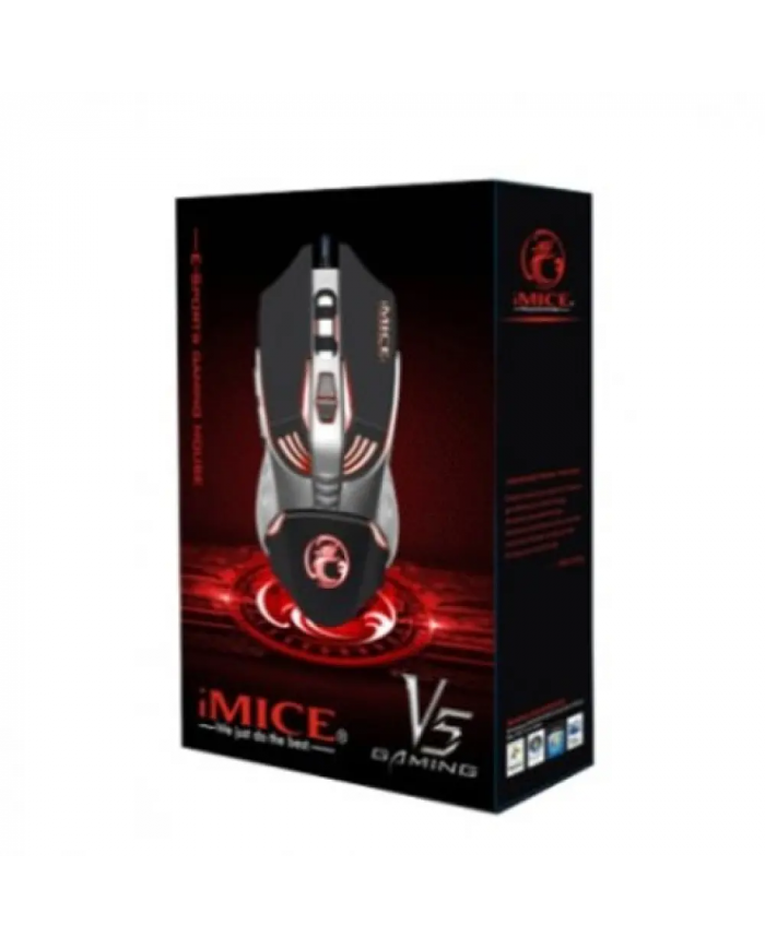 Ενσύρματο Ποντίκι iMICE V5 Gaming 7D με 7 Πλήκτρα, 3200 DPI, Multimedia και LED Φωτισμό. Μαύρο