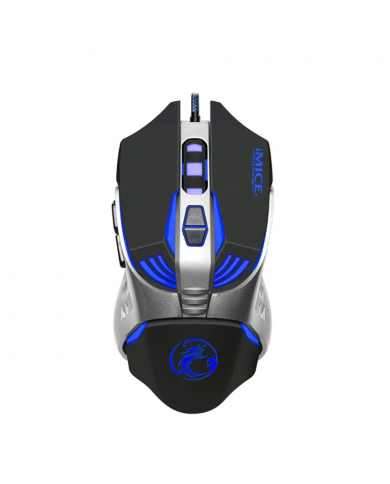 Ενσύρματο Ποντίκι iMICE V5 Gaming 7D με 7 Πλήκτρα, 3200 DPI, Multimedia και LED Φωτισμό. Μαύρο