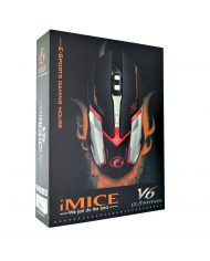 Ενσύρματο Ποντίκι iMICE V6 Gaming 6D με 6 Πλήκτρα, 3200 DPI, Multimedia και LED Φωτισμό. Μαύρο-Γκρι