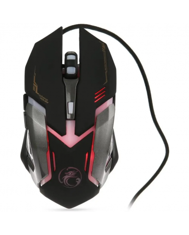 Ενσύρματο Ποντίκι iMICE V6 Gaming 6D με 6 Πλήκτρα, 3200 DPI, Multimedia και LED Φωτισμό. Μαύρο-Γκρι