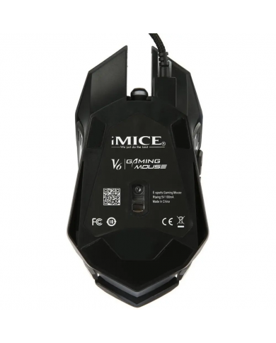 Ενσύρματο Ποντίκι iMICE V6 Gaming 6D με 6 Πλήκτρα, 3200 DPI, Multimedia και LED Φωτισμό. Μαύρο-Γκρι
