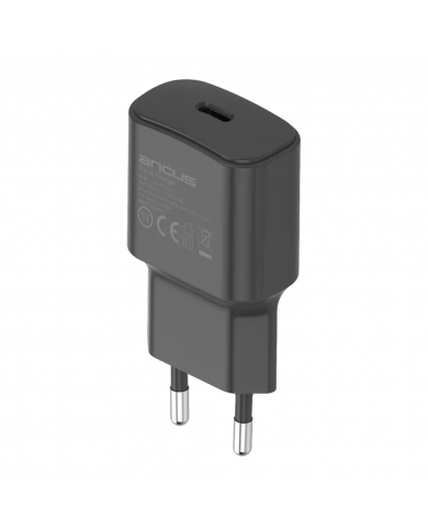 Φορτιστής Ταξιδίου Switching Ancus Supreme Series C70 Fast Charge με USB-C Έξοδο QC 3.0 PD 20W 5V/3A Μαύρο