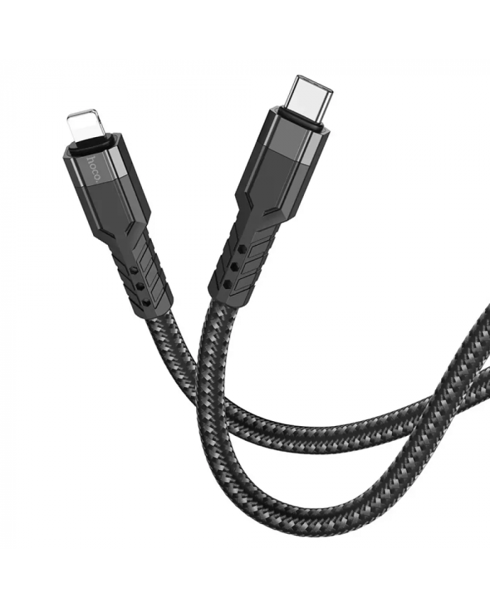 Καλώδιο Σύνδεσης Hoco U110 iP USB-C σε Lightning Braided PD20W Μαύρο 1.2m Υψηλής Αντοχής