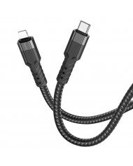Καλώδιο Σύνδεσης Hoco U110 USB-C σε Lightning Braided PD20W 3A Μπλε 1.2m Υψηλής Αντοχής