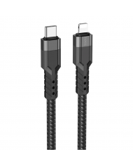 Καλώδιο Σύνδεσης Hoco U110 iP USB-C σε Lightning Braided PD20W Μαύρο 1.2m Υψηλής Αντοχής