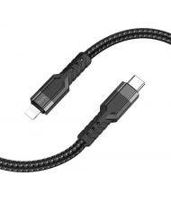 Καλώδιο Σύνδεσης Hoco U110 iP USB-C σε Lightning Braided PD20W Μαύρο 1.2m Υψηλής Αντοχής