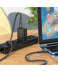 Καλώδιο Σύνδεσης Hoco U110 iP USB-C σε Lightning Braided PD20W Μαύρο 1.2m Υψηλής Αντοχής