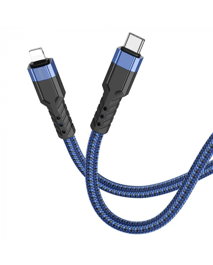 Καλώδιο Σύνδεσης Hoco U110 USB-C σε Lightning Braided PD20W 3A Μπλε 1.2m Υψηλής Αντοχής