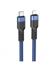 Καλώδιο Σύνδεσης Hoco U110 USB-C σε Lightning Braided PD20W 3A Μπλε 1.2m Υψηλής Αντοχής