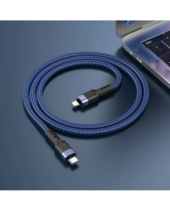 Καλώδιο Σύνδεσης Hoco U110 USB-C σε Lightning Braided PD20W 3A Μπλε 1.2m Υψηλής Αντοχής