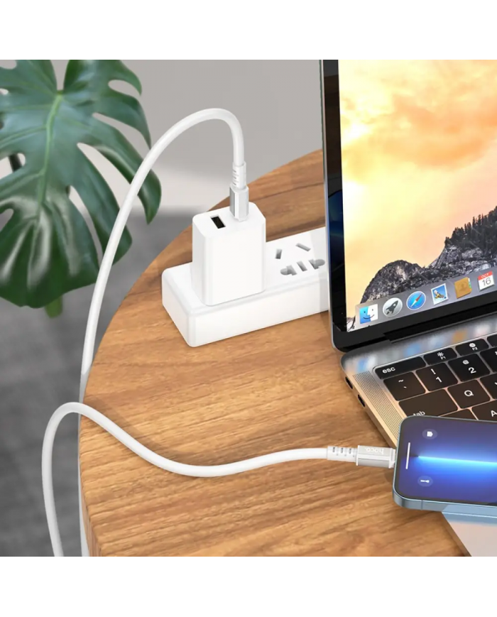 Καλώδιο Σύνδεσης Hoco X85 Strength USB-C σε Lightning PD20W Λευκό 1m Υψηλής Αντοχής
