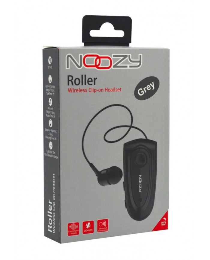 Bluetooth Hands Free Noozy Roller BH67 Bluetooth V.5.0 με Δόνηση Multi Pairing Γκρι