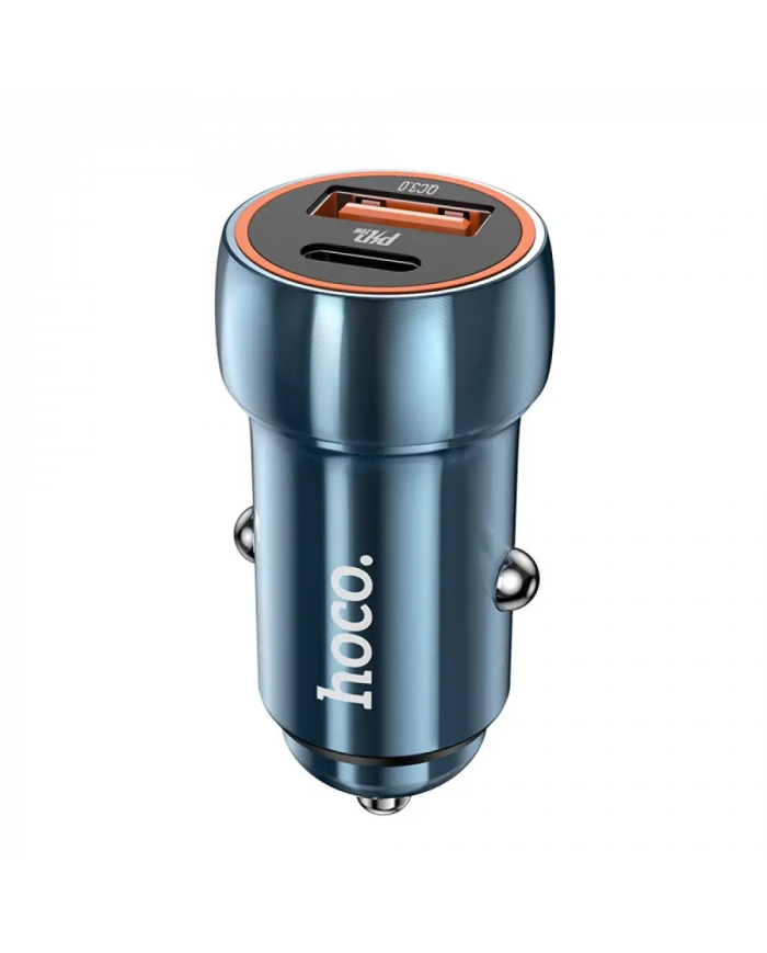 Φορτιστής Αυτοκινήτου Hoco Z46A Blue Whale USB-C PD20W σε USB 18W QC3.0 5V/3A Μπλε