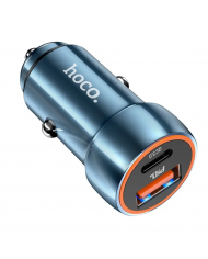 Φορτιστής Αυτοκινήτου Hoco Z46A Blue Whale USB-C PD20W σε USB 18W QC3.0 5V/3A Μπλε