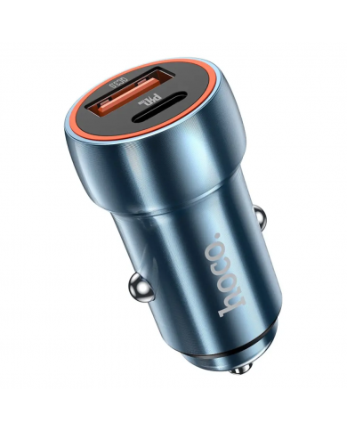 Φορτιστής Αυτοκινήτου Hoco Z46A Blue Whale USB-C PD20W σε USB 18W QC3.0 5V/3A Μπλε