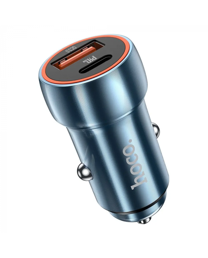 Φορτιστής Αυτοκινήτου Hoco Z46A Blue Whale USB-C PD20W σε USB 18W QC3.0 5V/3A Μπλε