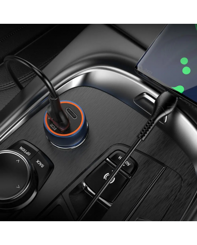 Φορτιστής Αυτοκινήτου Hoco Z46A Blue Whale USB-C PD20W σε USB 18W QC3.0 5V/3A Μπλε