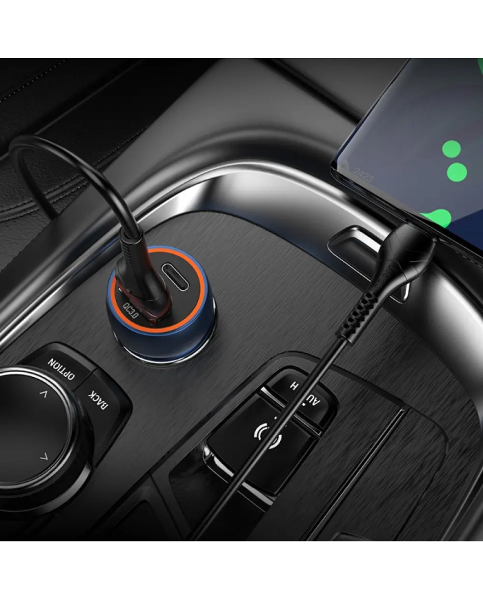 Φορτιστής Αυτοκινήτου Hoco Z46A Blue Whale USB-C PD20W σε USB 18W QC3.0 5V/3A Μπλε