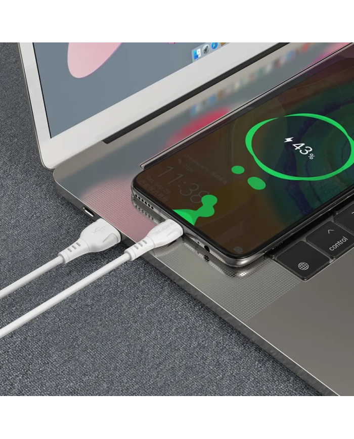 Καλώδιο σύνδεσης Borofone BX51 Triumph USB σε USB-C 2.4A 1μ Λεύκο